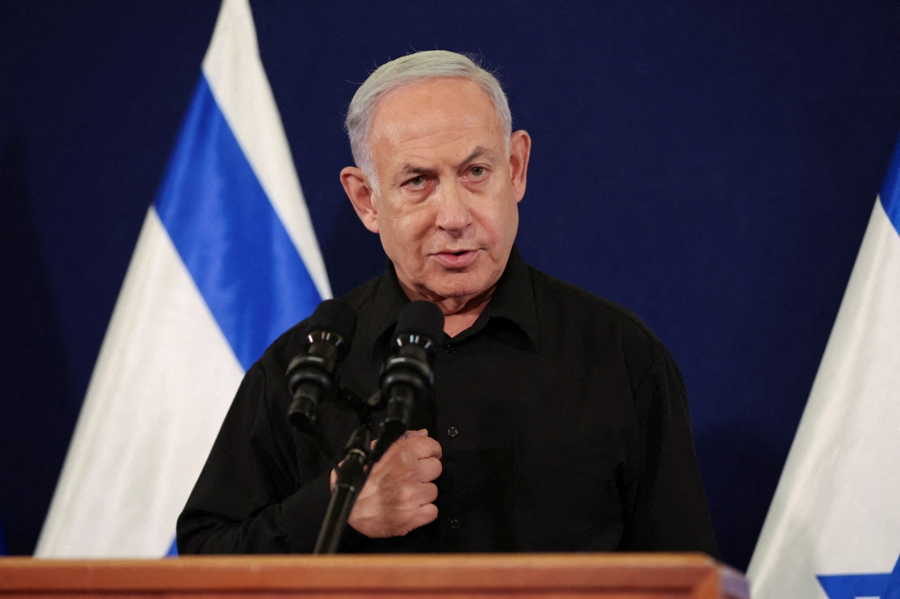 Israeli Prime Minister Benjamin Netanyahu called the hostage video 'cruel psychological propaganda'. — Reuters pool pic