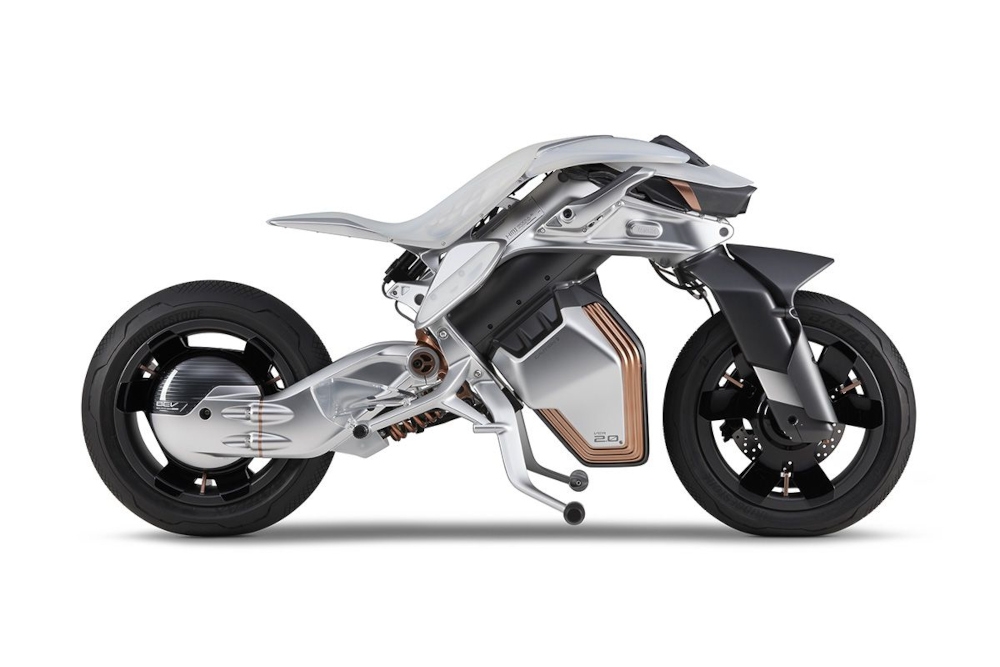The Yamaha Motoroid2 is equipped with an intelligent weight distribution system that enables it to stay balanced on its own. — Picture courtesy of Yamaha via ETX Studio