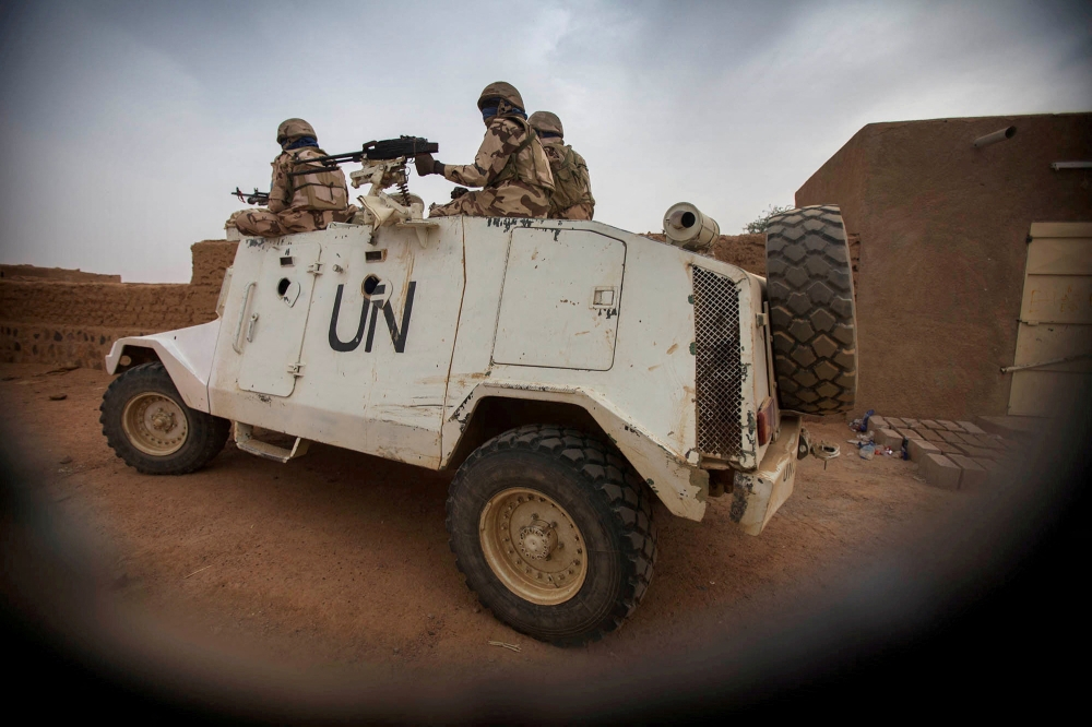 Members of Minusma Chadian contingent patrol in Kidal, Mali December 17, 2016. — Minusma/Sylvain Liechti handout pic via Reuters