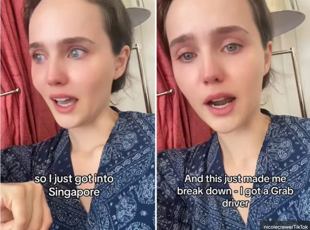 Kuala Lumpur-based British-Czech model and actress Nicole Crewe details her bad experience with a Grab driver in Singapore in a viral TikTok video posted on Wednesday. — Picture via TikTok/Bernama