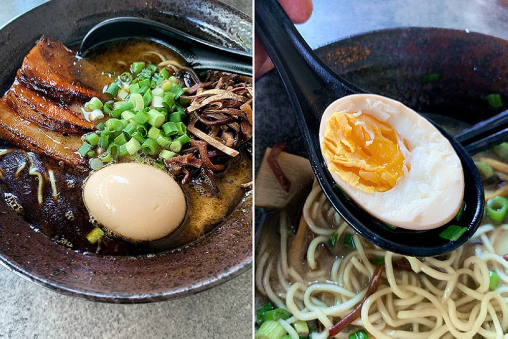 The 'yakibuta' (Japanese style pork belly) and 'ajitama' (marinated boiled egg) complete a bowl of ramen.