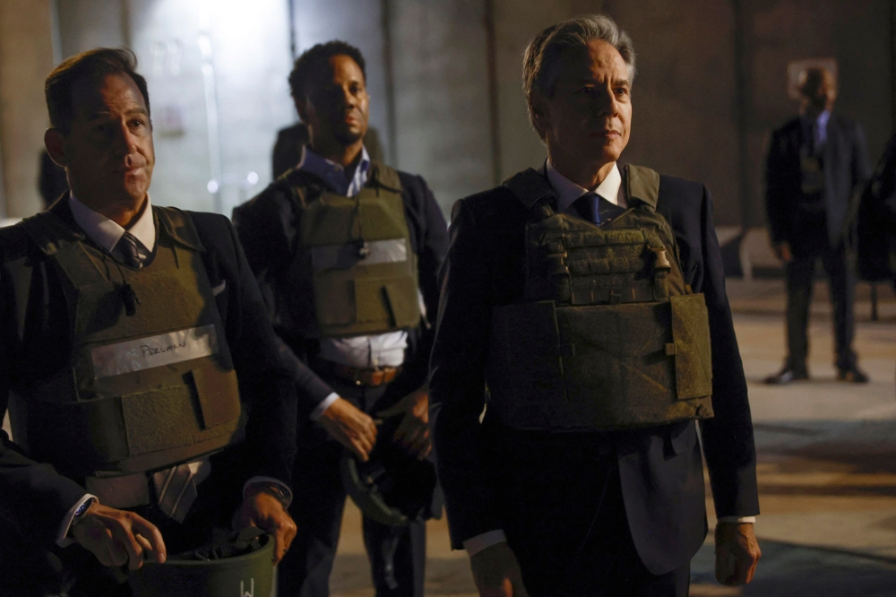 US Secretary of State Antony Blinken made a surprise visit to Baghdad on Sunday following a trip to the occupied West Bank earlier in the day. — AFP pic