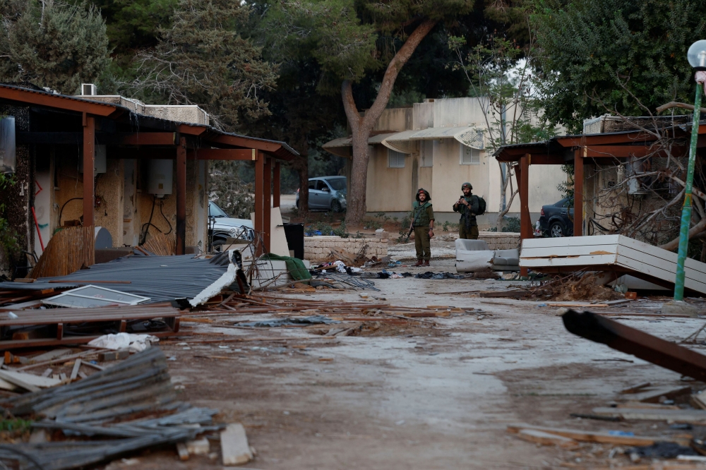 Damage is pictured in Kibbutz Kfar Aza following the October attack by Hamas gunmen from the Gaza Strip, in southern Israel, November 5, 2023. — Reuters pic