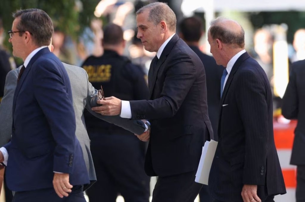 US President Joe Biden’s son, Hunter Biden, arrives to appear in a federal court on gun charges in Wilmington, Delaware, US, October 3, 2023. — Reuters pic
