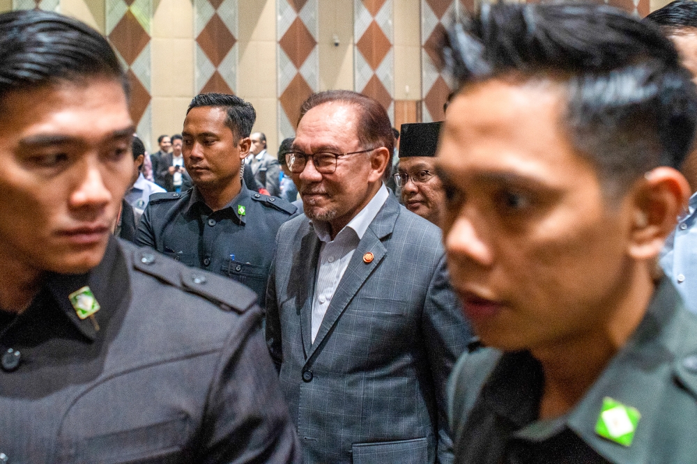 Prime minister, Datuk Seri Anwar Ibrahim attends the Public Service Madani Colloquium at Putrajaya International Convention Centre (PICC) in Putrajaya November 8, 2023. — Picture by Shafwan Zaidon