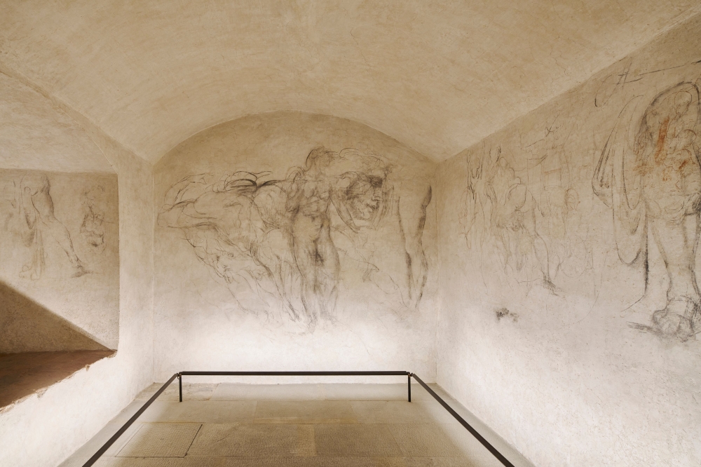 This handout picture recently released by the National Museum of Bargello in Florence shows sketches in the so called ‘secret room’ of Michelangelo that will open to the public from November 15, 2023. — Francesco Fantani/National Museum of Bargello handout pic via AFP 