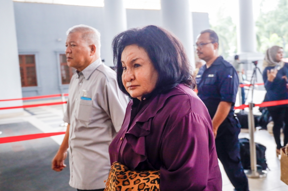 Datin Seri Rosmah Mansor is pictured at the Kuala Lumpur Court Complex, in Kuala Lumpur November 9, 2023. — Picture by Firdaus Latif