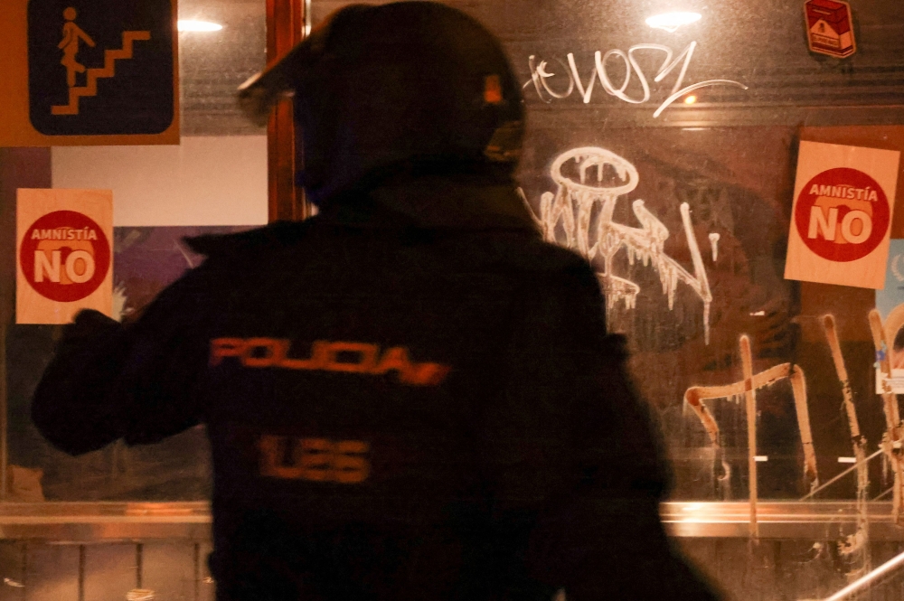 Alejandro Vidas Quadras was shot in the wealthy Salamanca area of central Madrid at about 1.30 p.m. and taken to hospital. — Reuters pic