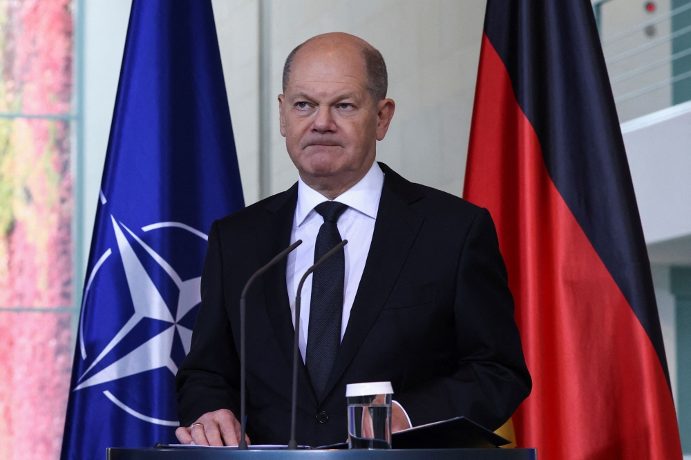 The document will break down in more detail what exactly the 'Zeitenwende', the major shift of policy German Chancellor Olaf Scholz announced after Russia’s invasion of Ukraine in February 2022, will mean for the workings of the Bundeswehr. — Reuters pic