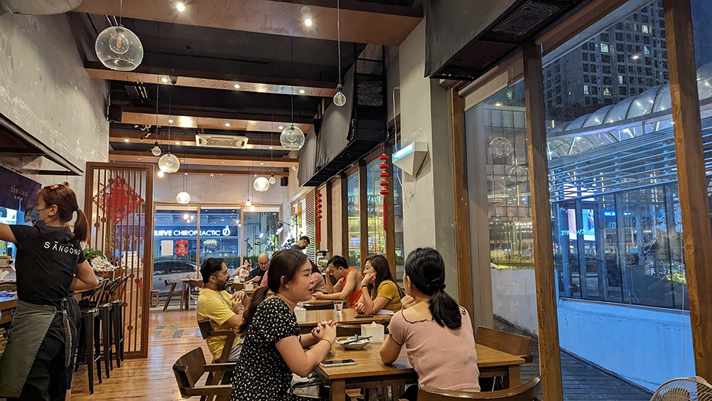 The main dining area at Restaurant Sangong.