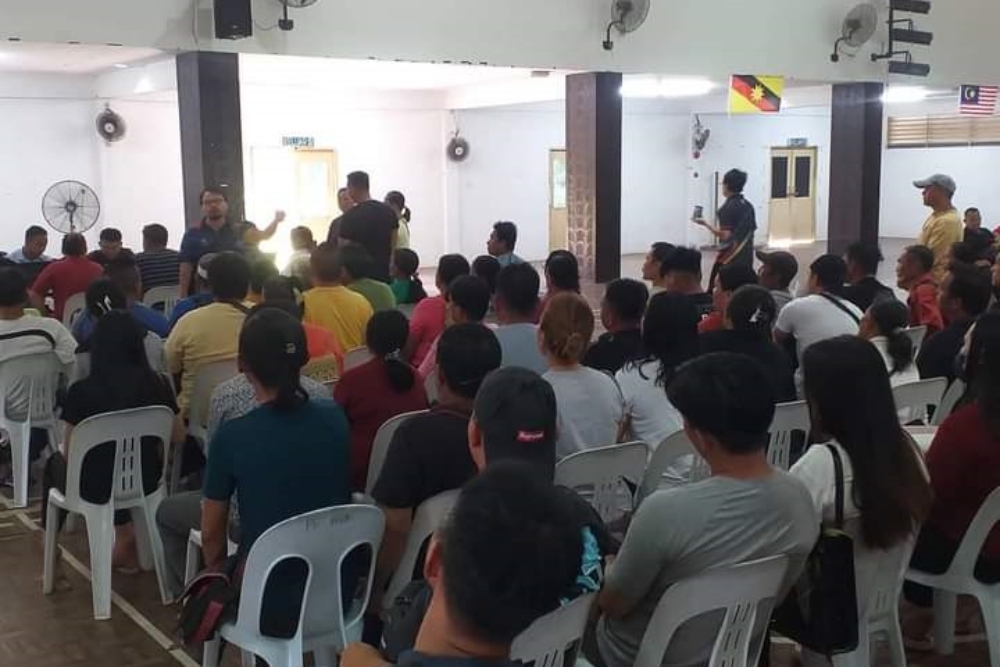 Belaga folks attending the recent PPK operation in the district. — Picture by Sarawak Public Communications Unit via Borneo Post