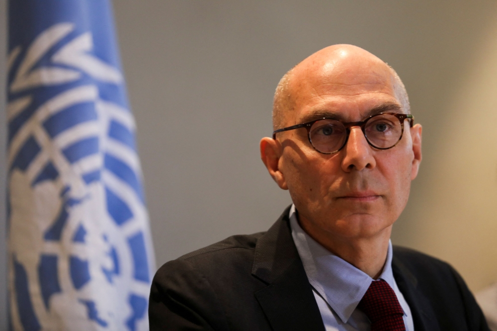 United Nations High Commissioner for Human Rights Volker Turk attends a press conference in Amman November 10, 2023. — Reuters pic