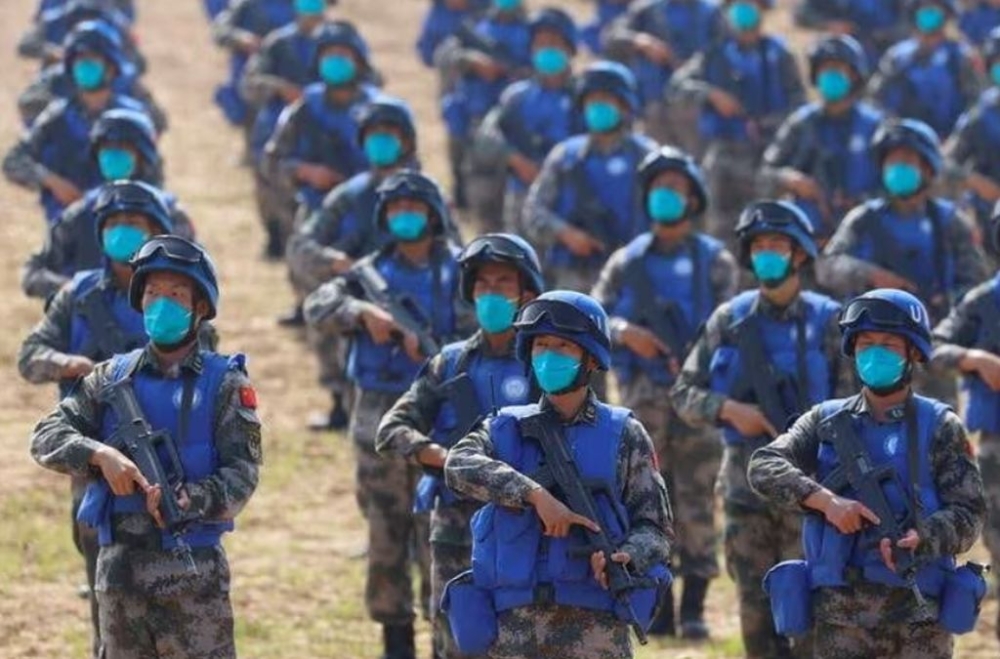 File picture shows soldiers of Chinese People’s Liberation Army (PLA) taking part in a joint multinational UN peacekeeping military exercise with troops from Pakistan, Mongolia and Thailand, on the outskirts of Zhumadian, Henan province, China September 15, 2021. — Reuters pic