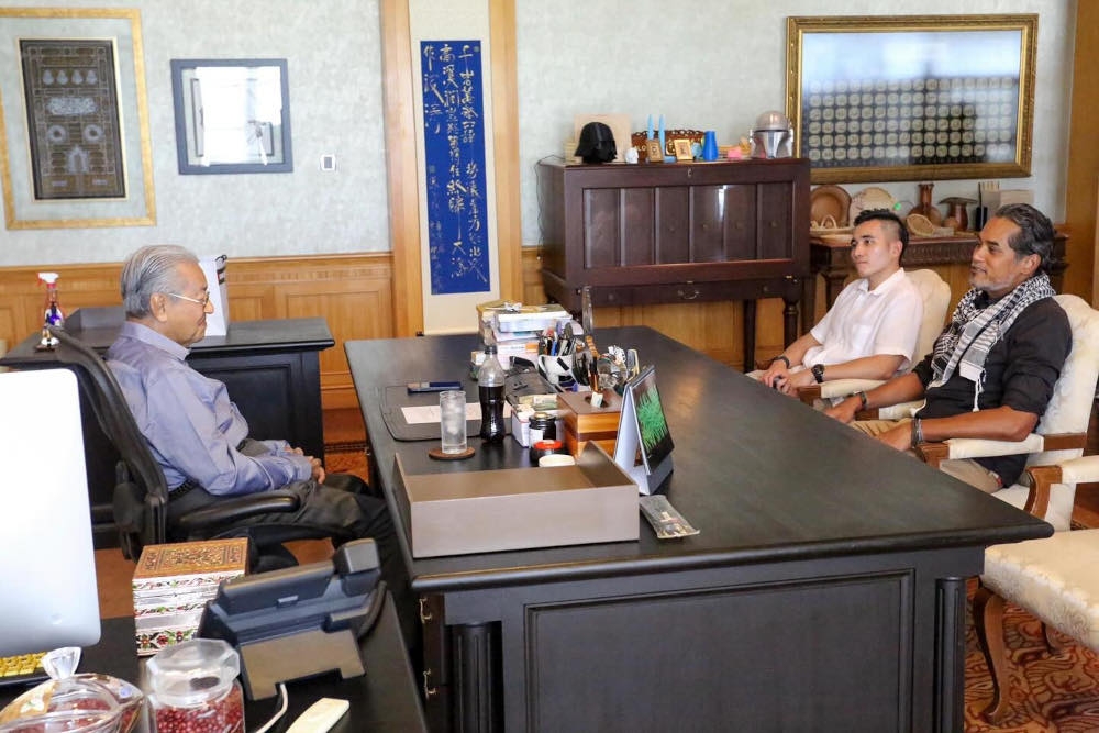 Speaking on Khairy Jamaluddin and Shahril Hamdan’s Keluar Sekejap podcast, Tun Dr Mahathir Mohamad said he felt saddened over the loss as his past efforts to develop Langkawi were not appreciated by the locals. — Picture via Facebook/Keluar Sekejap