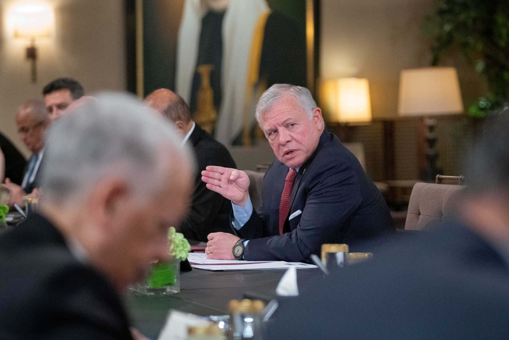 Jordan's King Abdullah II  said the war-ravaged enclave of Gaza should not be severed by Israel from the other Palestinian Territories. — Royal Hashemite Court handout via Reuters