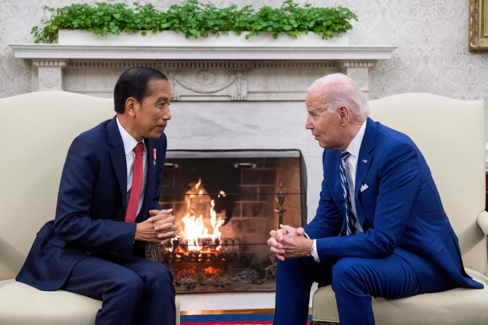 Indonesian President Joko Widodo urged US President Joe Biden during a visit to the White House yesterday to do more to end atrocities in Gaza and help bring about a ceasefire. — AFP pic