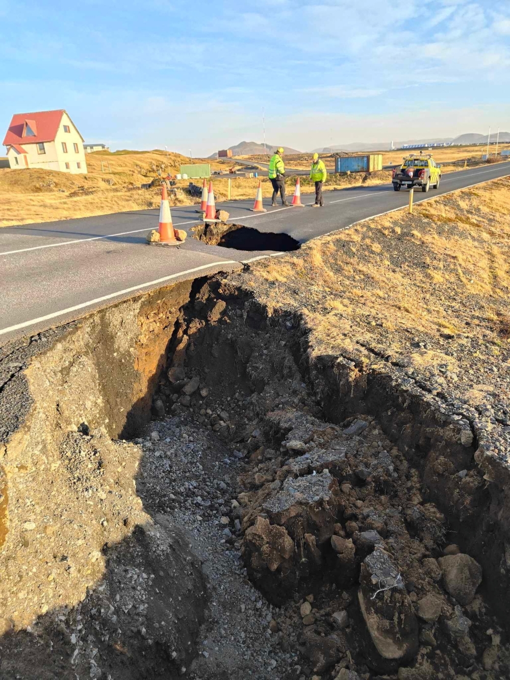 The seismic activity damaged roads and buildings in the town situated 40 kilometres southwest of the capital Reykjavik. — Reuters pic/Road Administration of Iceland handout via Facebook