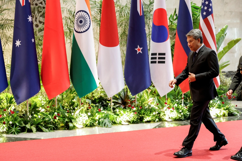 Malaysia's Defence Minister Datuk Seri Mohamad Hasan arrives to attend the Asean Defence Ministers' Meeting (ADMM) in Jakarta, Indonesia, November 15, 2023. — Reuters pic