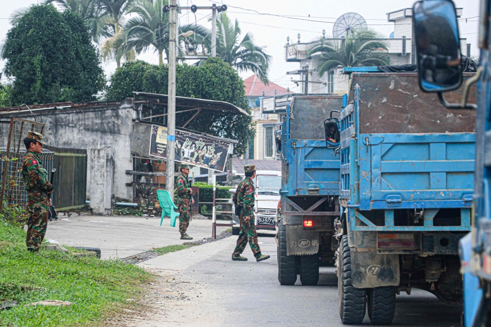 The Arakan Army (AA), the Myanmar National Democratic Alliance Army (MNDAA) and the Ta’ang National Liberation Army (TNLA) have seized towns and vital trade routes to China in the fighting. — AFP pic