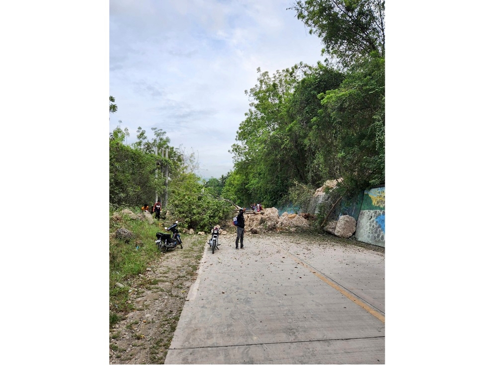 This handout photo obtained on November 17, 2023 from the facebook page of Justin Kyle T. Imperial, shows a landslide in Malapatan in Sarangani Province after a strong magnitude 6.7 earthquake shook the southern Philippines. — Handout by Justin Kyle T. Imperial via AFP