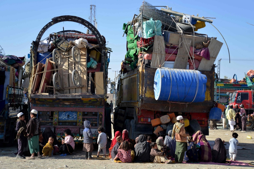 Border officials say at least 210,000 Afghans, including many who have lived decades, if not their whole lives, outside their country, have passed through the Torkham border point since Pakistan ordered those without documents to leave. — AFP pic