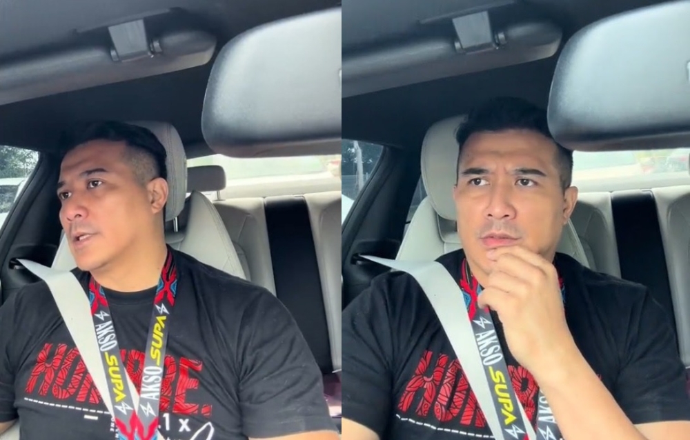 Aaron waiting to fetch his kids after several schools were evacuated following a bomb threat. — Pictures via TikTok/therealaaronaziz