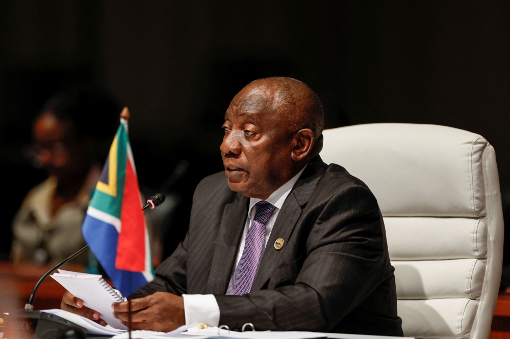 South African President Cyril Ramaphosa has been one of the most prominent voices on the African continent on the brutal war between Israel and Hamas that has raged for about seven weeks'. — Pool via Reuters pic