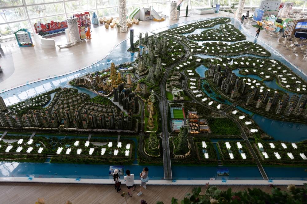 A view of a showroom model of Country Garden's Forest City development in Johor Baru August 16, 2023. — Reuters pic