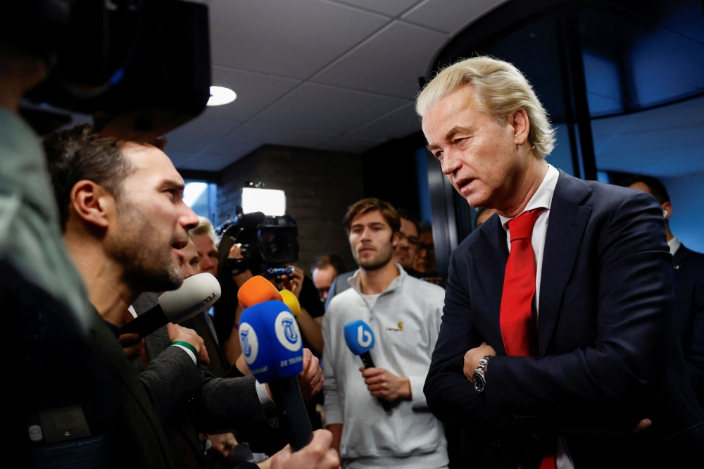 Veteran Dutch anti-Islam politician Geert Wilders yesterday vowed to be prime minister of the Netherlands eventually, following an election in which his party won the most seats. — Reuters pic