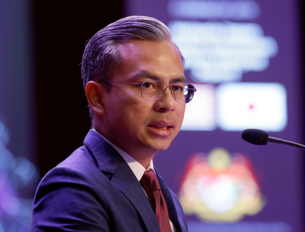 Communications and Digital Minister Fahmi Fadzil at officiating of the ‘Malaysia-Japan Digital Transformation and Innovation Seminar 2023 at the Management dan Science University in Shah Alam November 27, 2023. — Bernama pic