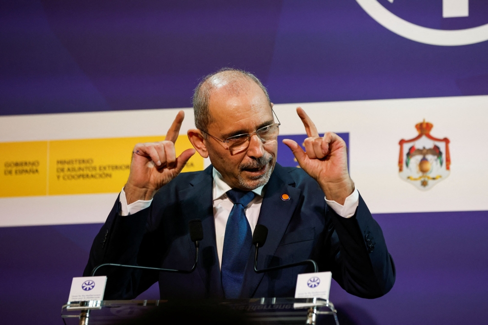 Jordanian Foreign Minister Ayman Safadi said the conflict in Gaza fitted the definition of genocide.— Reuters pic