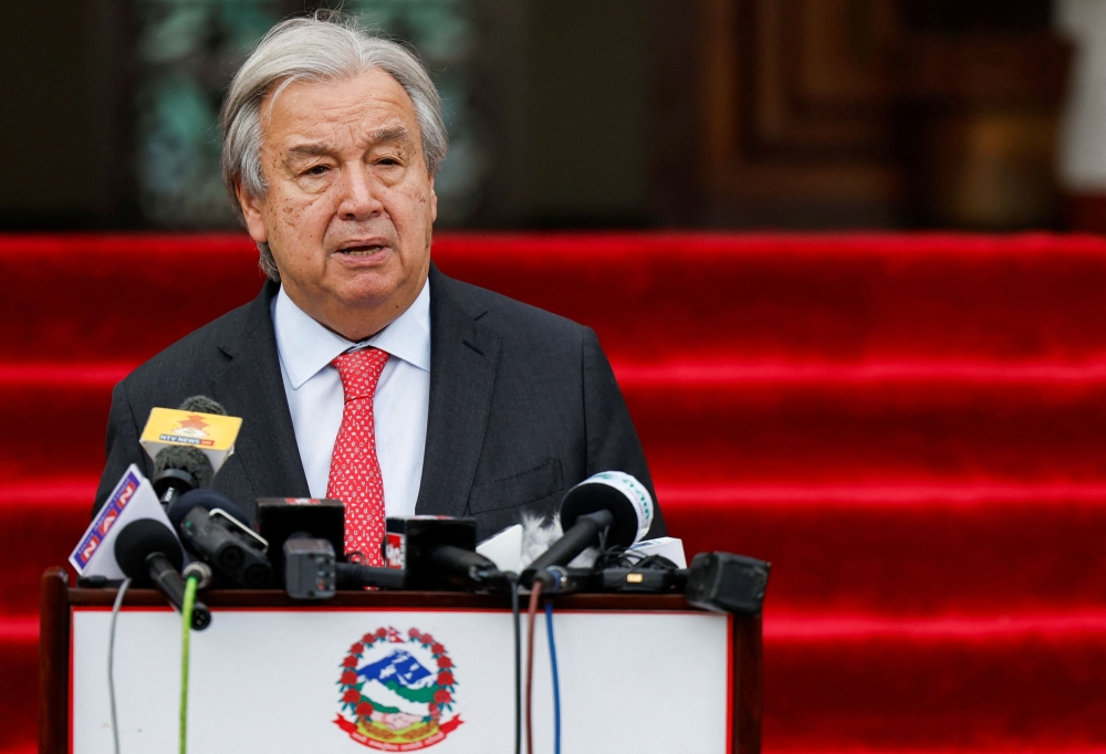 United Nations Secretary-General Antonio Guterres has called for a full humanitarian ceasefire. — Reuters pic