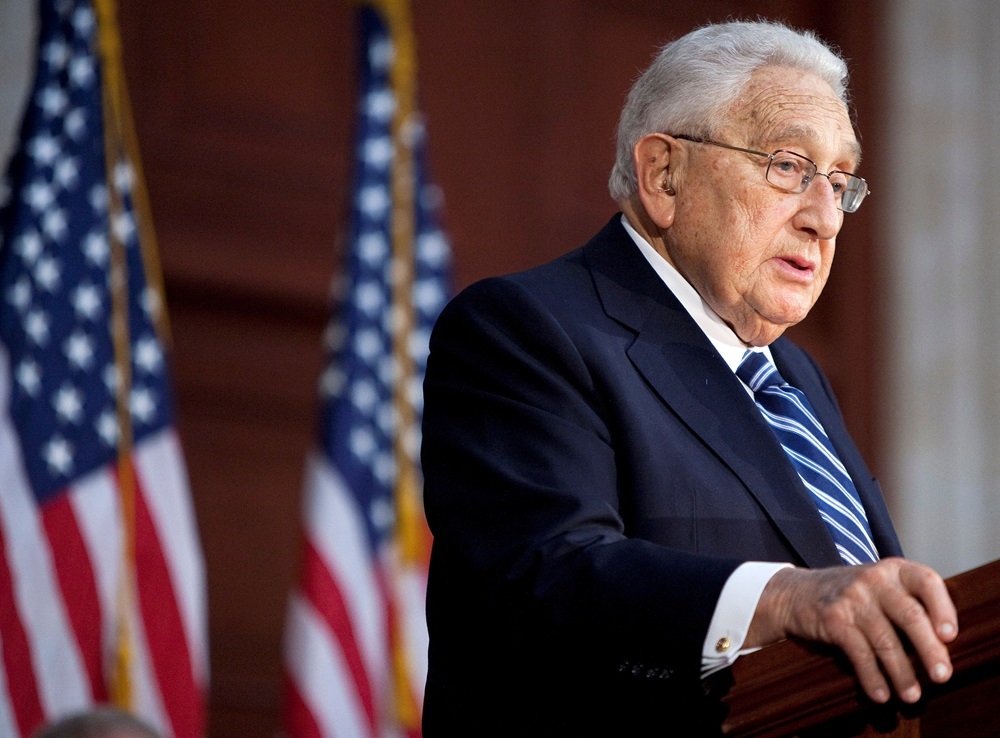 Former US Secretary of State Henry Kissinger speaks during a ceremony unveiling a statue of former U.S. President Gerald Ford in the Rotunda of the US Capitol in Washington May 3, 2011. — Reuters pic