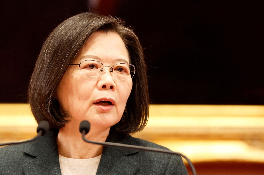 Taiwan President Tsai Ing-wen said it was ‘no secret’ that China was trying to interfere in Taiwan’s elections. — Reuters pic