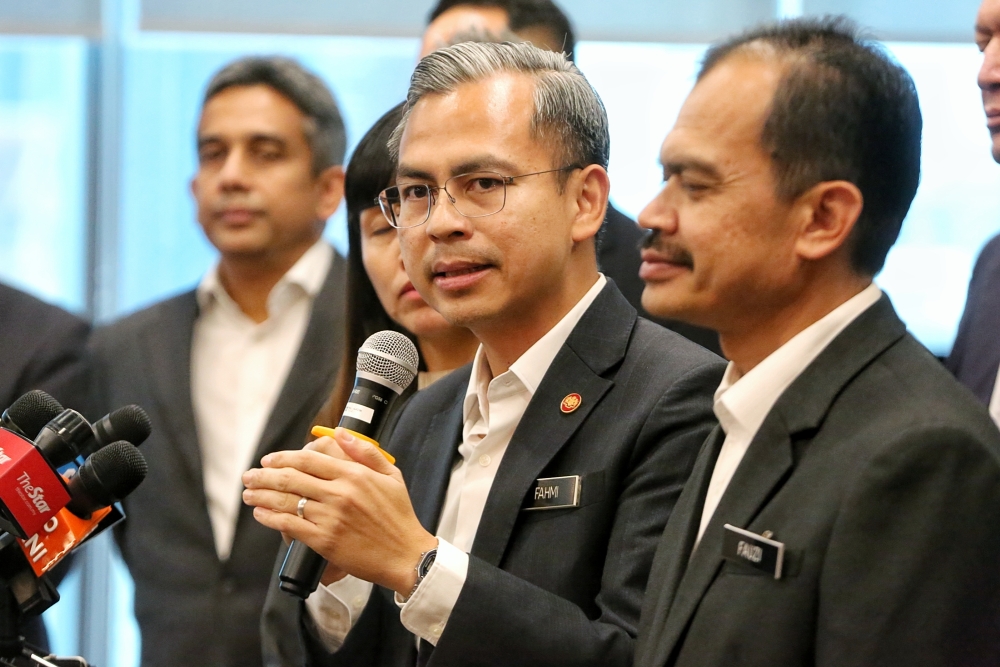 Communications and Digital Minister Fahmi Fadzil said claims that more members of Parliament from the government will support Perikatan Nasional is a mere speculation. — Picture by Choo Choy May