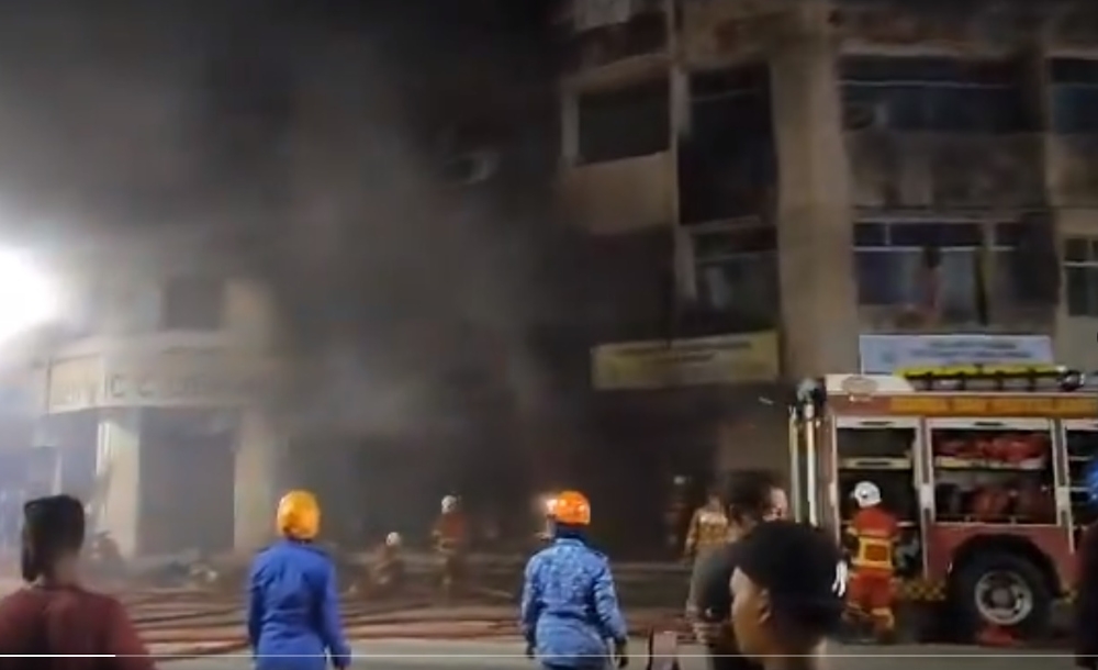 Kuala Kangsar Fire and Rescue Station (BBP) chief Ahmad Izuwan Zakaria said the ground floor was about 30 per cent destroyed. — Screengrab from social media 