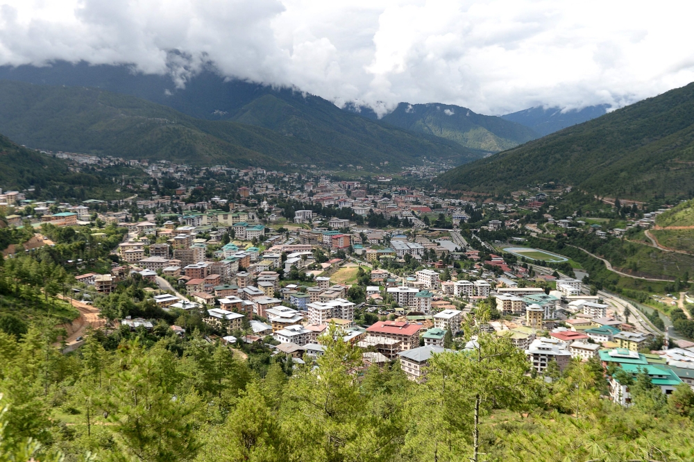 This picture taken on August 25, 2018 shows a general view of Bhutan's capital Thimphu. — AFP pic