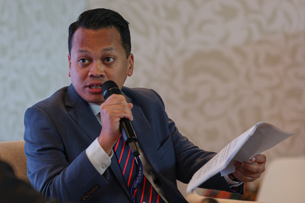 Natural Resources, Environment, and Climate Change Minister Nik Nazmi Nik Ahmad speaks during an Adaptation and Resilience, Driving Adaptation Together: Whole-of Nation Approach dialogue session in Malaysia Pavilion at the 28th Conference of Parties (COP28) to the United Nations Framework Convention on Climate Change in Dubai Expo City, United Arab Emirates, December 5, 2023. — Bernama pic 