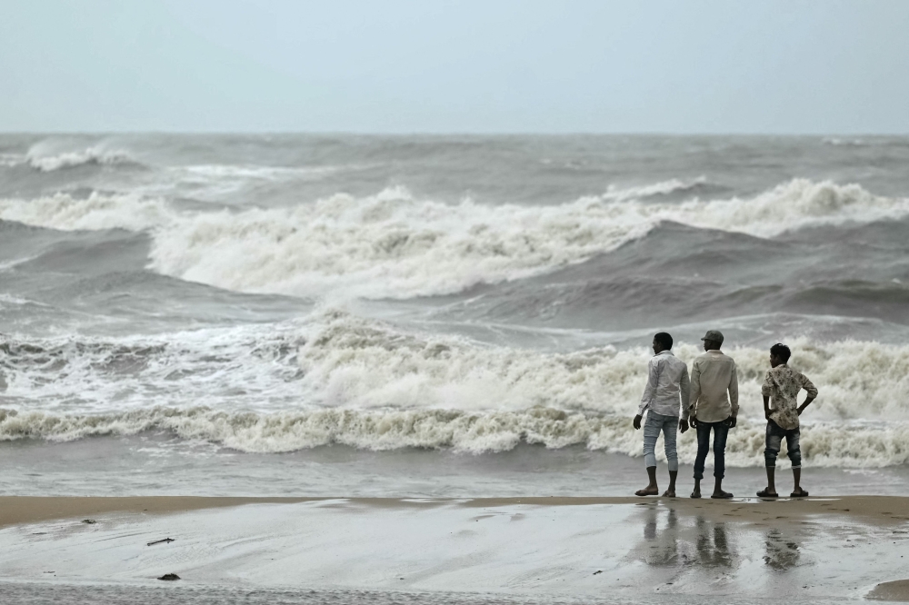 Cyclone Michaung hit the southern India coast this afternoon, after torrential rains sent tall waves crashing into coastal towns, submerging roads and killing at least nine people, including a child. — AFP pic
