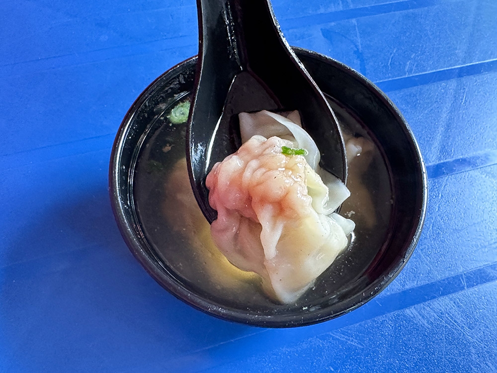 The three 'wantans' in your bowl aren't tiny and come with minced pork filling.