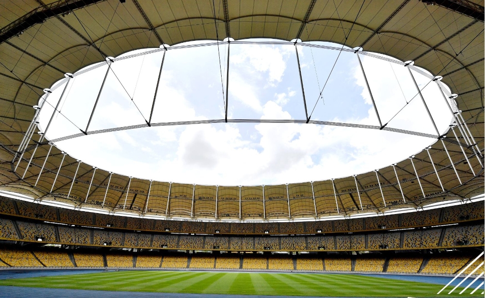 File picture of Bukit Jalil National Stadium. The latest development on the state of the pitch was confirmed by a source of Perbadanan Stadium Malaysia (PSM) who informed that maintenance works especially on the field has been actively going on in the past two weeks as preparation for the final. — Picture from X/Bernama