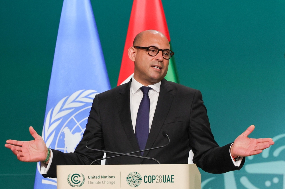 United Nations Framework Convention on Climate Change (UNFCCC) Executive Secretary Simon Stiell speaks during the opening ceremony of the COP28 United Nations climate summit in Dubai November 30, 2023. — AFP pic