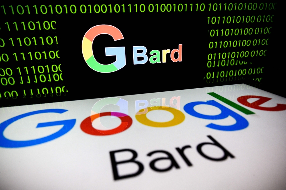 This photograph taken in Toulouse, southwestern France, on July 18, 2023 shows screens displaying the logos of Bard AI, a conversational artificial intelligence software application developed by Google. — AFP pic