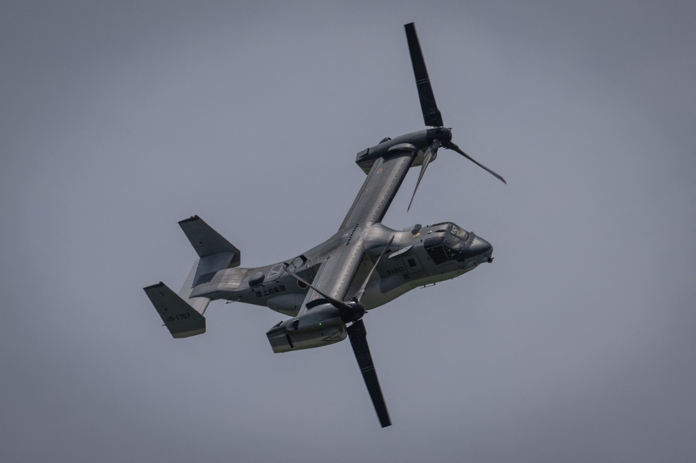 The United States said yesterday it was grounding its military fleet of V-22 Osprey aircraft after a fatal crash last week off the coast of Japan that killed eight people onboard. — AFP pic