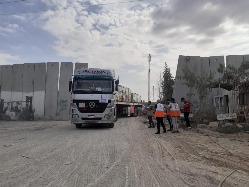 Israel and the United Nations signalled yesterday that the Kerem Shalom crossing in Israel could soon be opened to help speed up delivery of humanitarian supplies into Gaza. — Reuters pic/Palestine Red Crescent Society