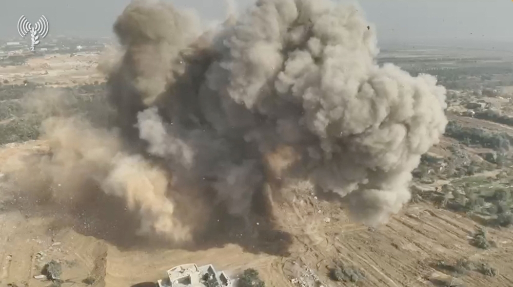 Smoke rises during an explosion as the Israeli army operates in a location given as Gaza. — Reuters pic/Israel Defence Forces handout