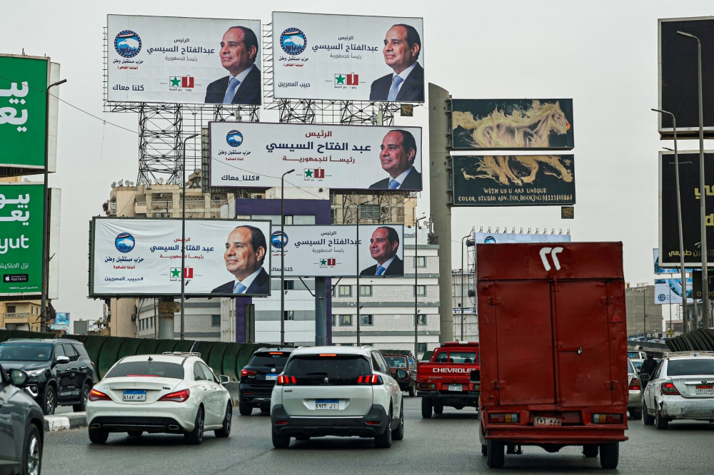 Egypt is gearing up this month for a presidential election certain to win incumbent Abdel Fattah al-Sisi a third term in office, despite rising public discontent as the country faces its worst ever economic crisis. — AFP pic