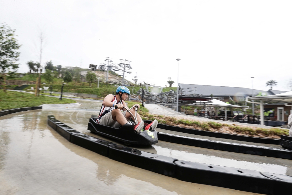 The Skyline Luge is a gravity-fuelled thrill ride with its KL site in Gamuda Luge Gardens opening its doors to the public tomorrow. — Picture by Sayuti Zainudin