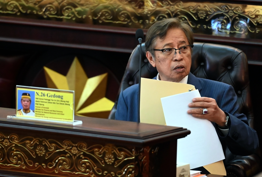 Abang Johari said the Sarawak government’s policy is clear to promote green energy through the Post-Covid-19 Development Strategy (PCDS) 2030 to become a preferred destination for foreign investment. — Bernama pic