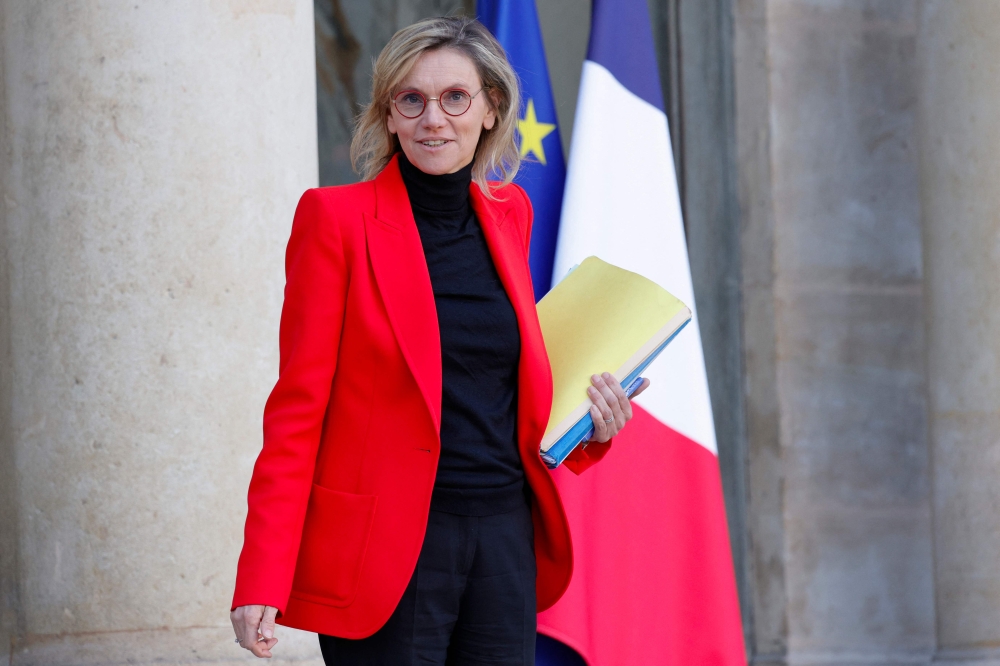 File photo of French Minister for Energy Transition Agnes Pannier-Runacher leaving after the weekly cabinet meeting at the presidential Elysee Palace in Paris, on December 6, 2023. — AFP pic